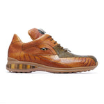 Mauri 8596 Apocalypse Crocodile & Ostrich Sneakers Olive / Mustard
