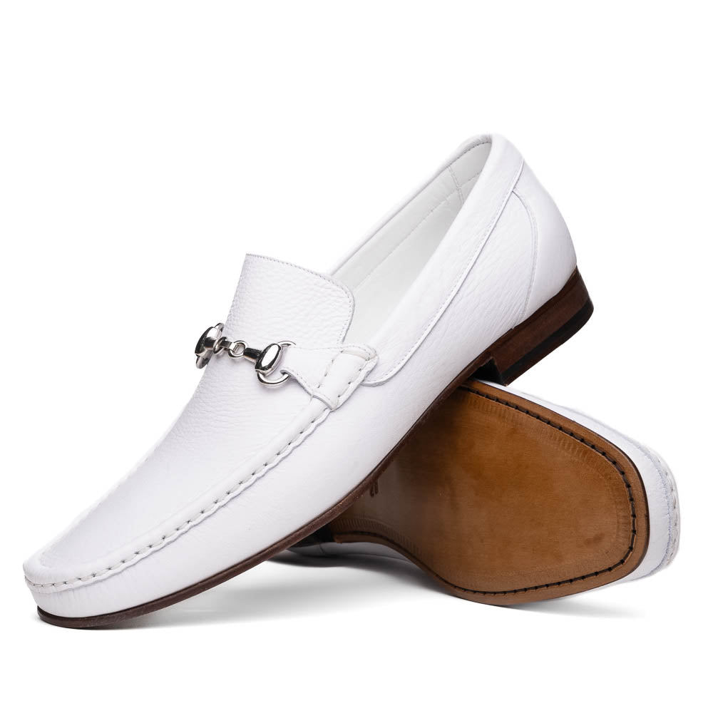 Calzoleria Toscana 8616 Buffalo Bit Loafer White