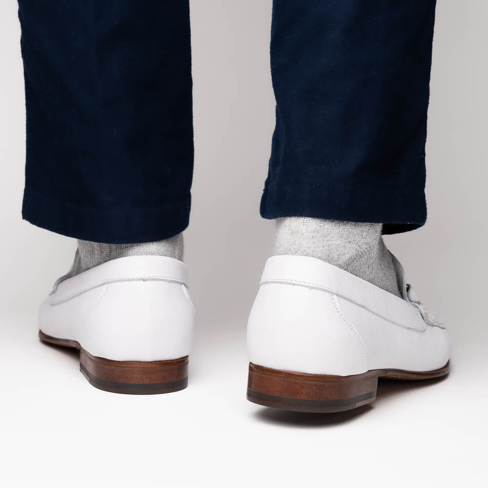 Calzoleria Toscana 8616 Buffalo Bit Loafer White