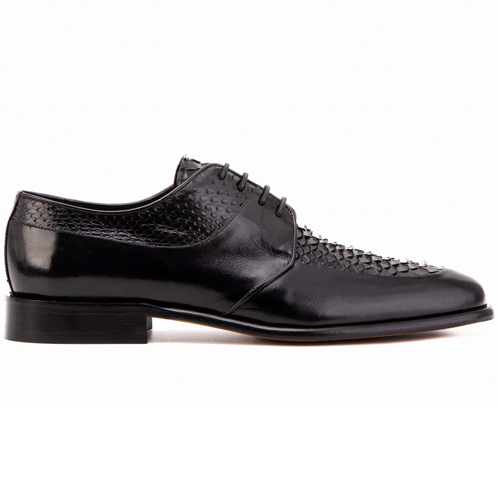 Vinci Leather The Arven Python Derby Black