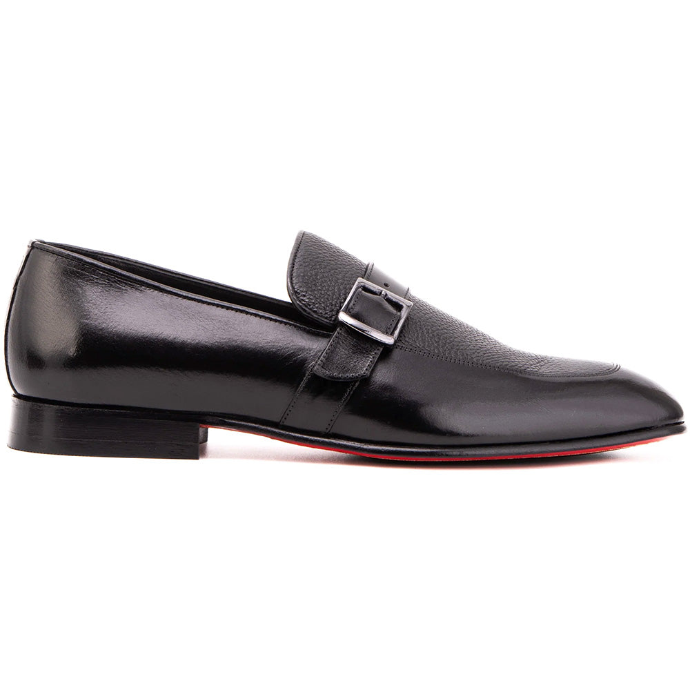 Vinci Leather The Marquez Baby Buffalo & Deer Leather Loafer Black