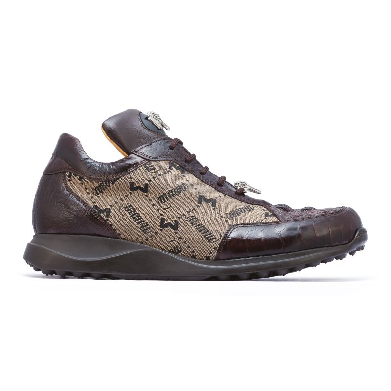 Mauri 8741-2 Ostrich & Hornback Sneakers Brown (Special Order)