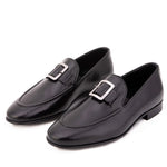Vinci Leather The Astoria Buffalo Buckle Loafer Black