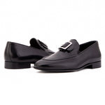 Vinci Leather The Astoria Buffalo Buckle Loafer Black
