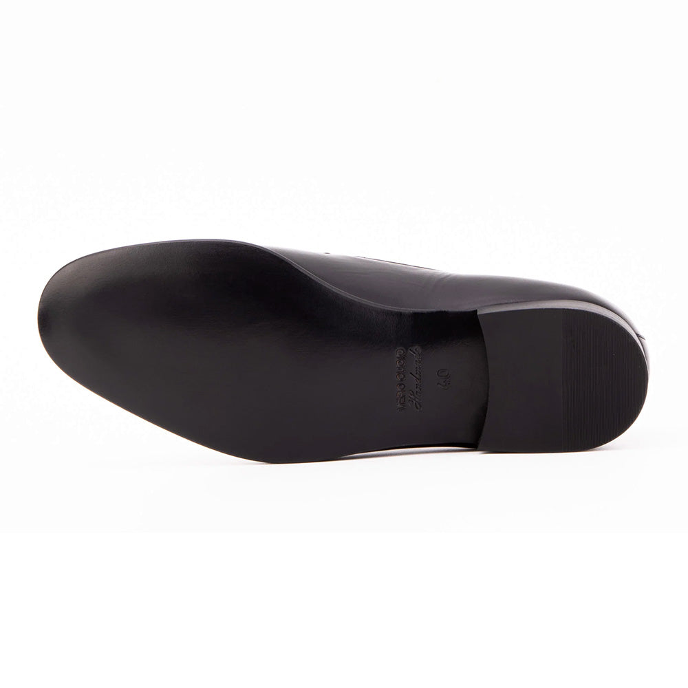 Vinci Leather The Astoria Buffalo Buckle Loafer Black