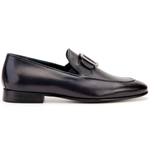 Vinci Leather The Astoria Buffalo Buckle Loafer Navy