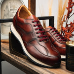 Carlos Santos Damien 8894 Leather Sneakers Wine Shadow