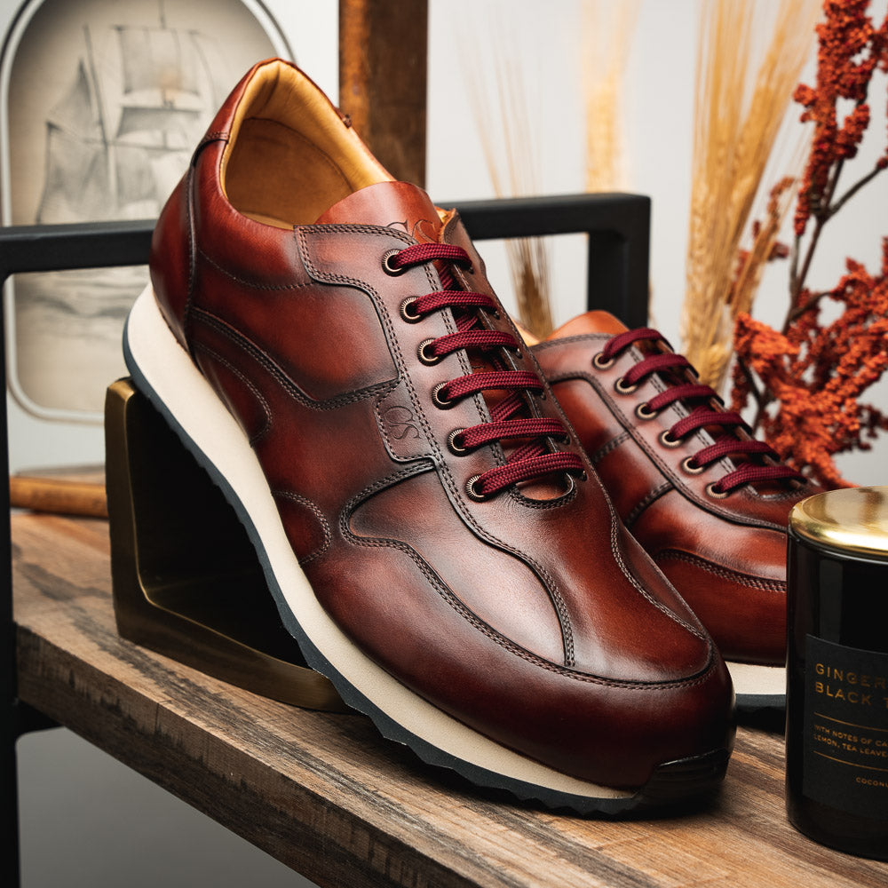 Carlos Santos Damien 8894 Leather Sneakers Wine Shadow