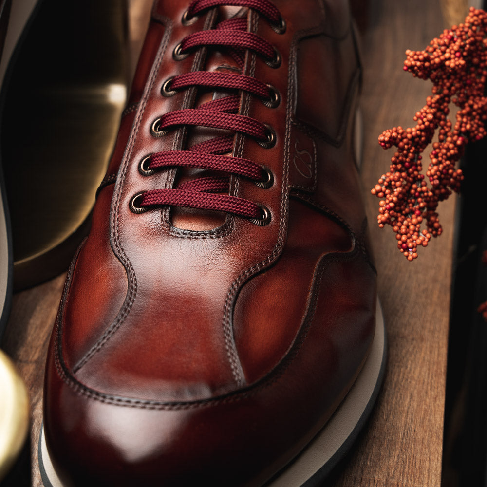 Carlos Santos Damien 8894 Leather Sneakers Wine Shadow