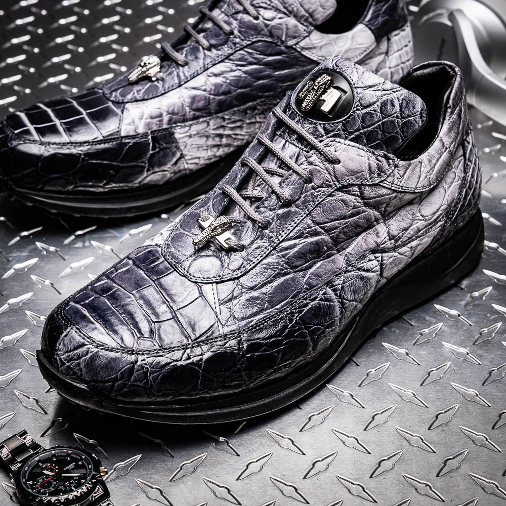 Mauri 8900/2 Alligator Sneakers Multi Grey | MensDesignerShoe.com