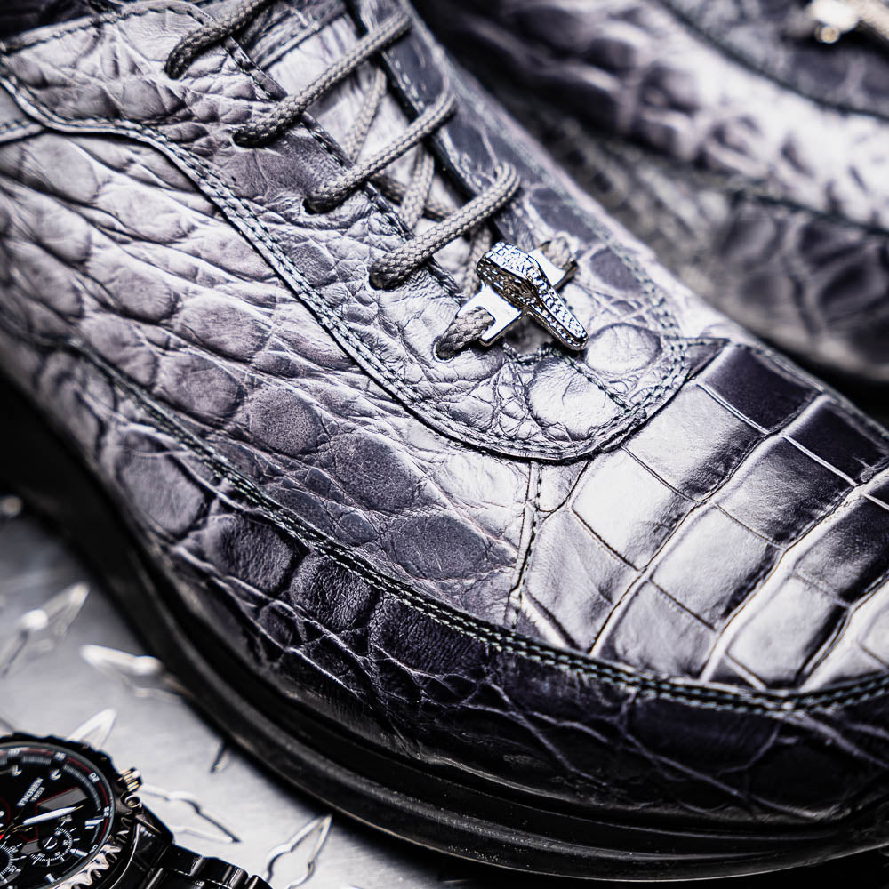 Mauri 8900/2 Alligator Sneakers Multi Grey | MensDesignerShoe.com