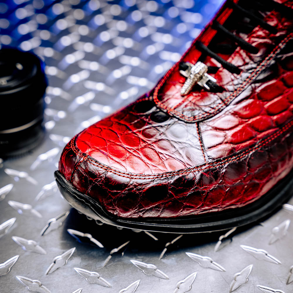 Mauri 8900/2 Alligator/ Nappa Sneakers Red/ Dirty Black