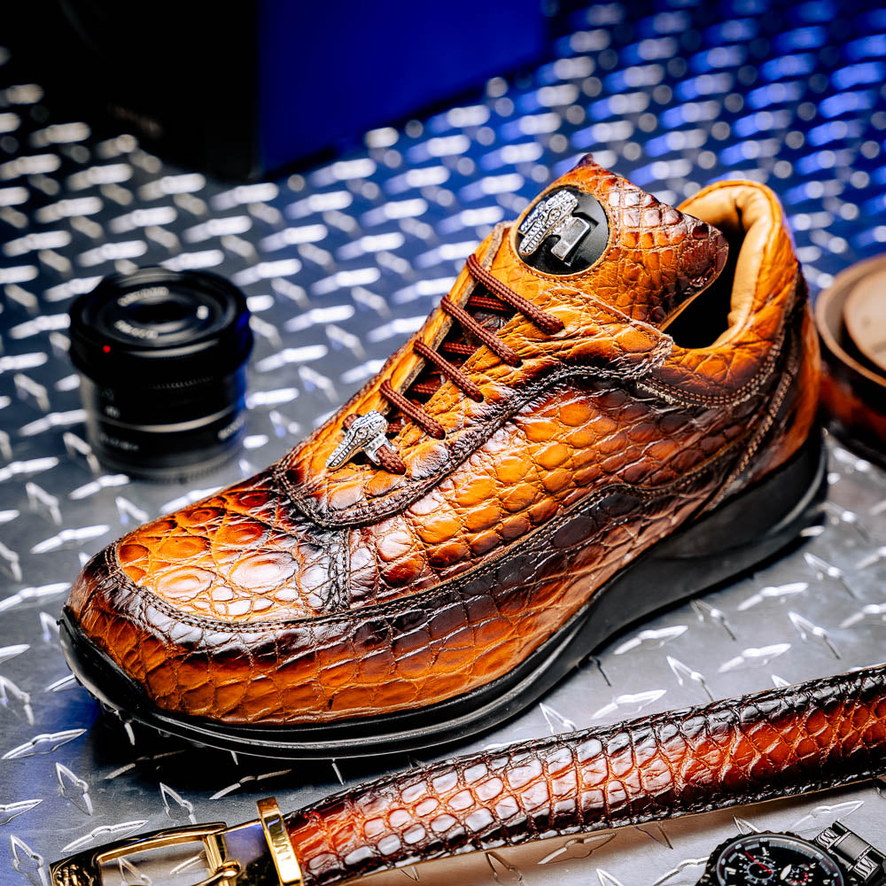 Mauri 8900/2 Alligator/ Nappa Sneakers Toffee/ Dirty Black