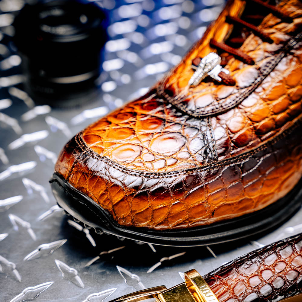 Mauri 8900/2 Alligator/ Nappa Sneakers Toffee/ Dirty Black