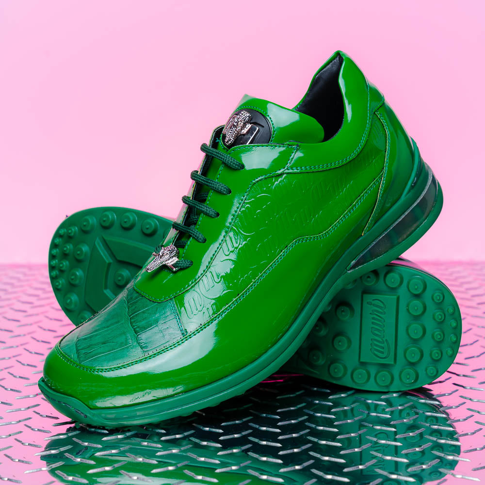 Mauri 8900 2 Baby Crocodile / Embossed Patent Sneakers Leaf Green