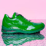 Mauri 8900/2 Baby Crocodile / Embossed Patent Sneakers Leaf Green