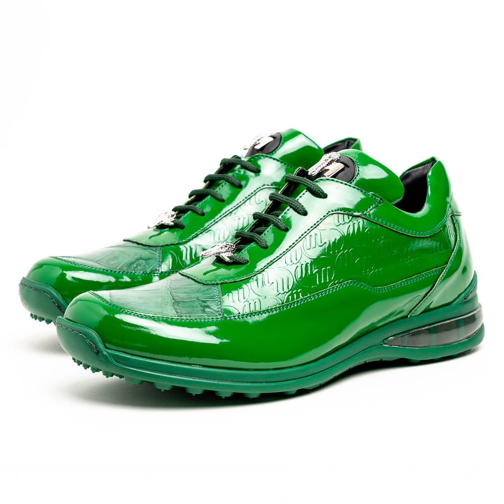 Mauri 8900/2 Baby Crocodile / Embossed Patent Sneakers Leaf Green