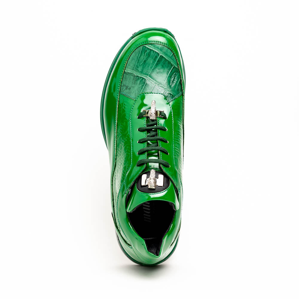 Mauri 8900/2 Baby Crocodile / Embossed Patent Sneakers Leaf Green
