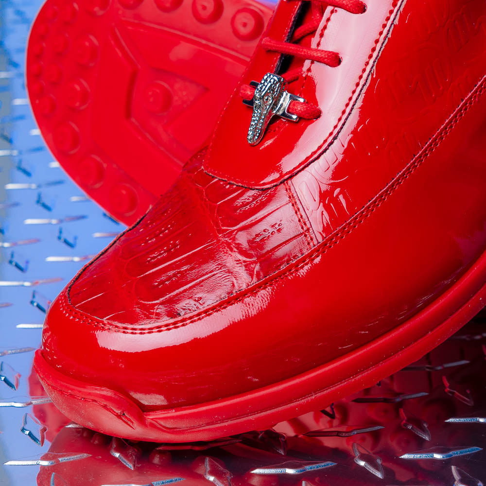 Mauri 8900/2 Baby Crocodile / Embossed Patent Sneakers Red