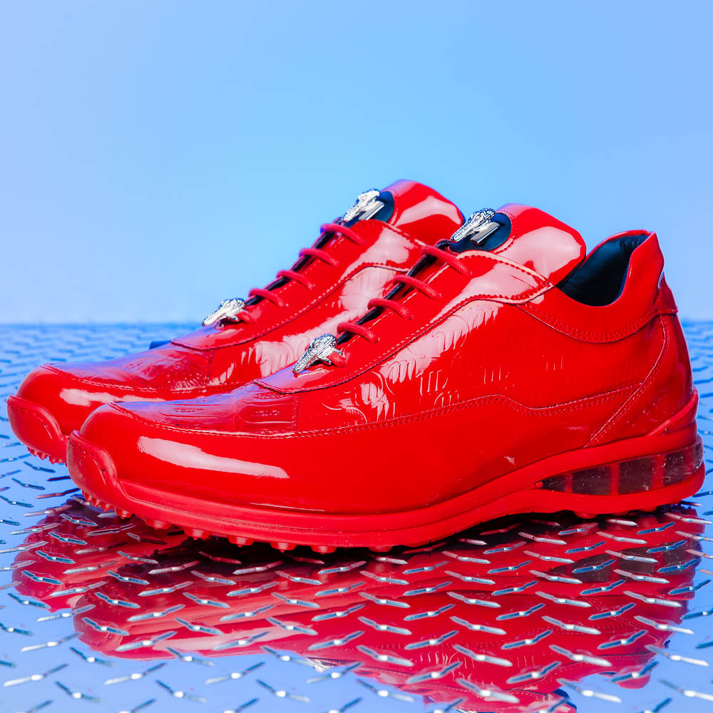 Mauri 8900/2 Baby Crocodile / Embossed Patent Sneakers Red
