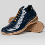 Mauri Bubble Patent Leather Embossed Baby Croc Sneakers Wonder Blue