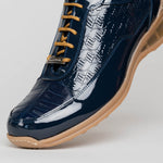 Mauri Bubble Patent Leather Embossed Baby Croc Sneakers Wonder Blue
