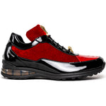Mauri Bubble 8900/8 Patent Croc & Velvet Sneakers Black / Red