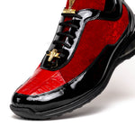 Mauri Bubble 8900/8 Patent Croc & Velvet Sneakers Black / Red