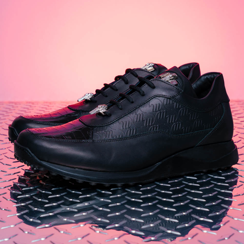 mauri Mauri 8900-2 Classic Crocodile & Calfskin Black | MensDesignerShoe.com