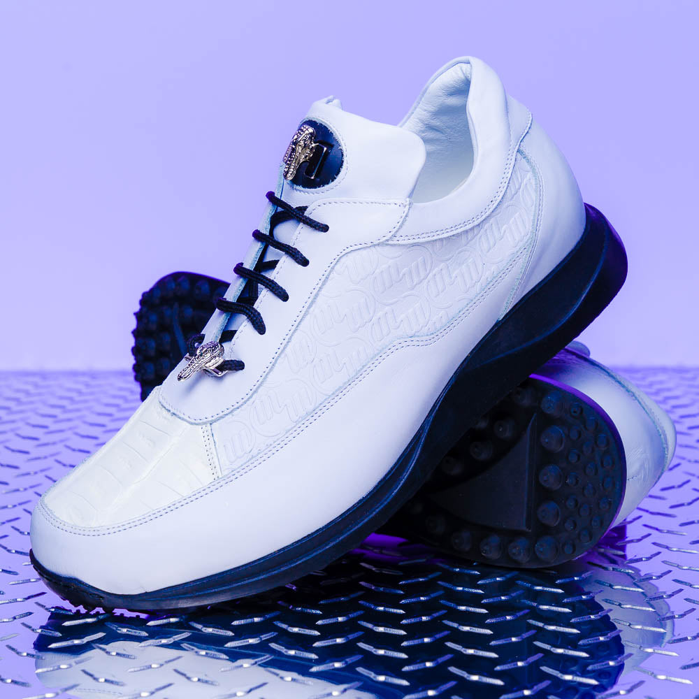 Mauri 8900 2 Baby Crocodile / Embossed Nappa Sneakers White