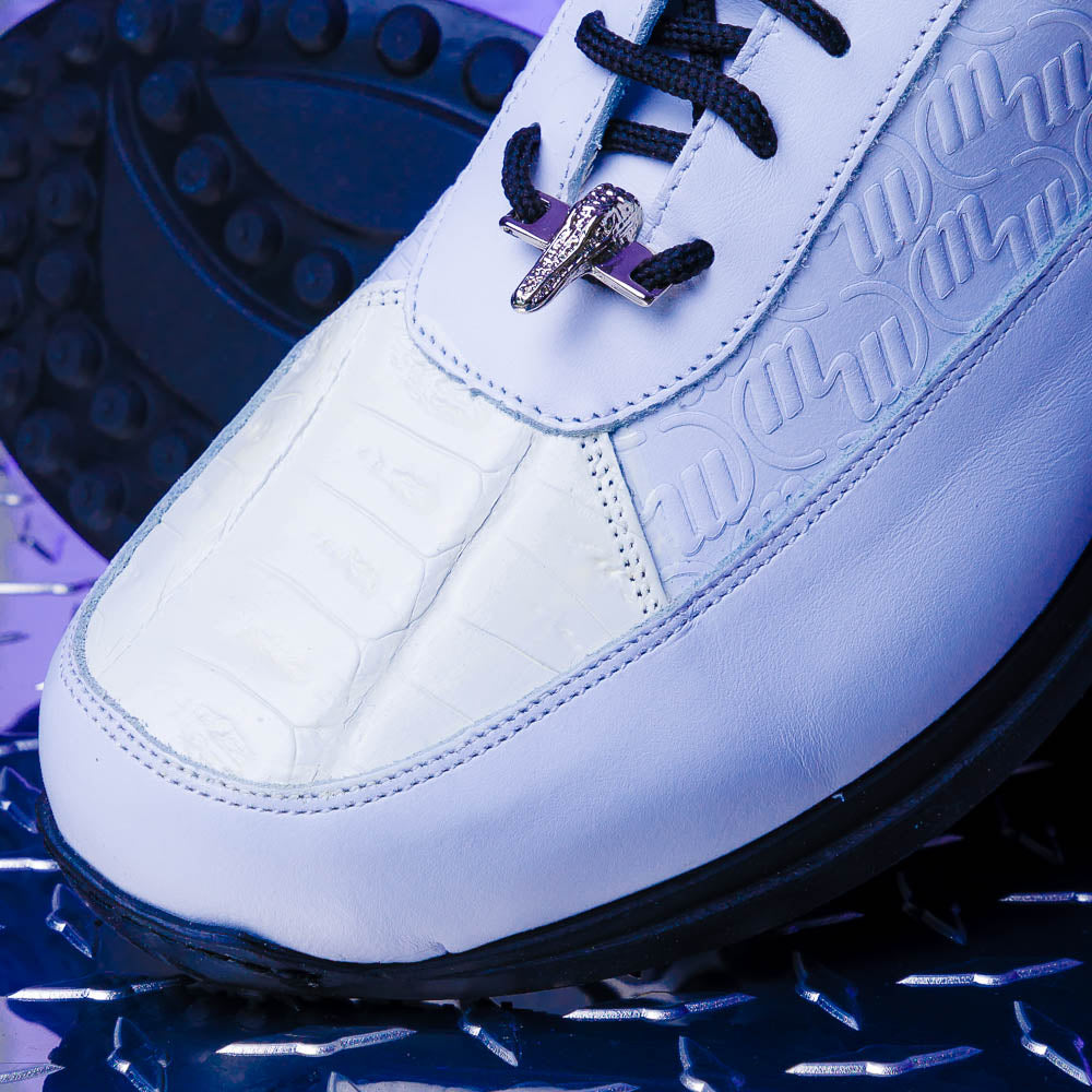 Mauri 8900 2 Baby Crocodile / Embossed Nappa Sneakers White