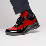 Mauri Bubble 8900/8 Patent Croc & Velvet Sneakers Black / Red