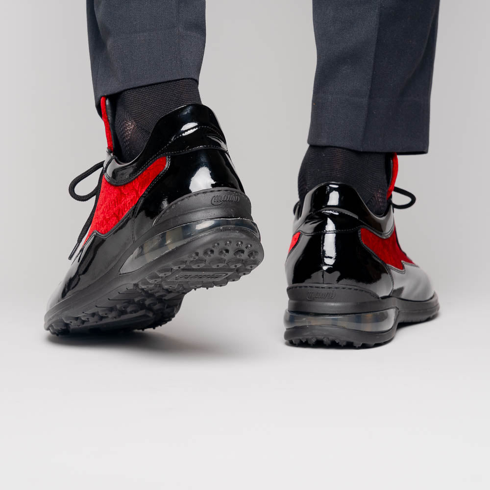 Mauri Bubble 8900/8 Patent Croc & Velvet Sneakers Black / Red