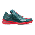Mauri 8900/2 Bubble Crocodile & Embossed Sneakers Green/Red (Special Order)