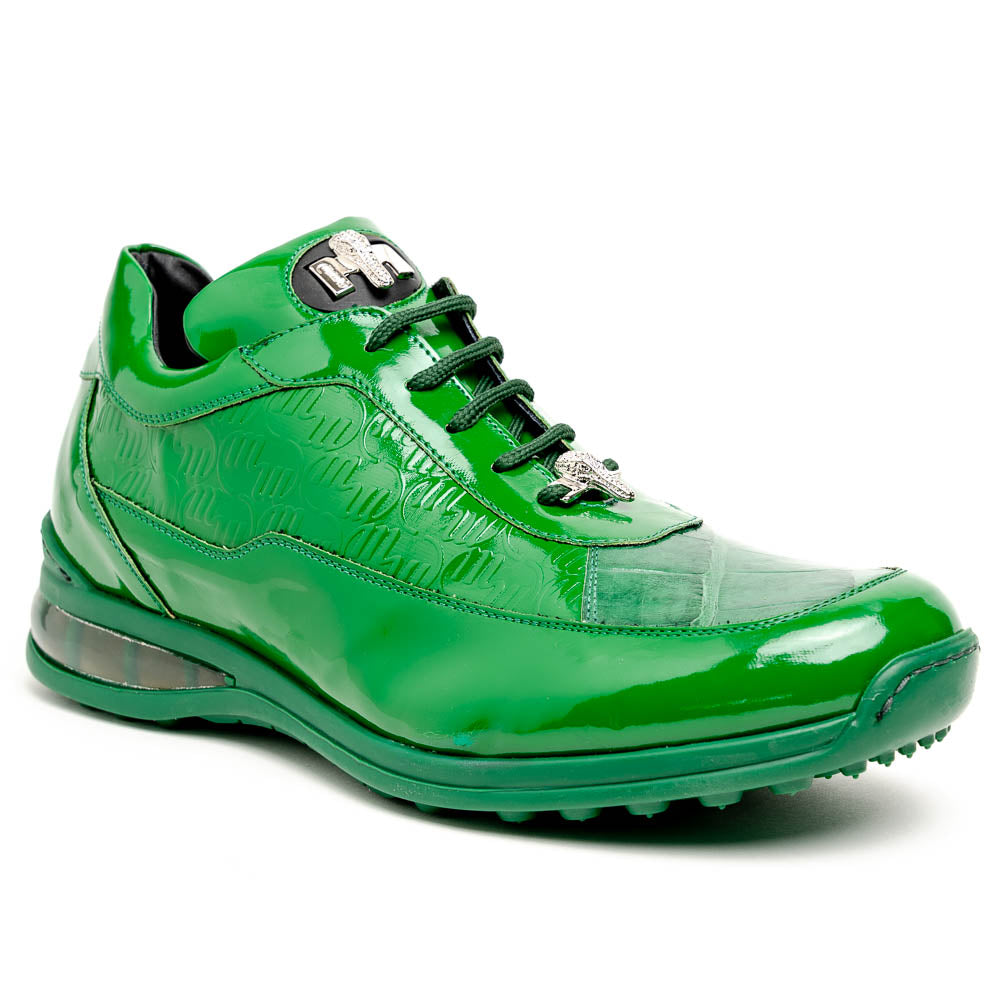 Mauri 8900 2 Baby Crocodile / Embossed Patent Sneakers Leaf Green