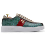 Harris Firenze 1913 Printed Leather Sneakers Green