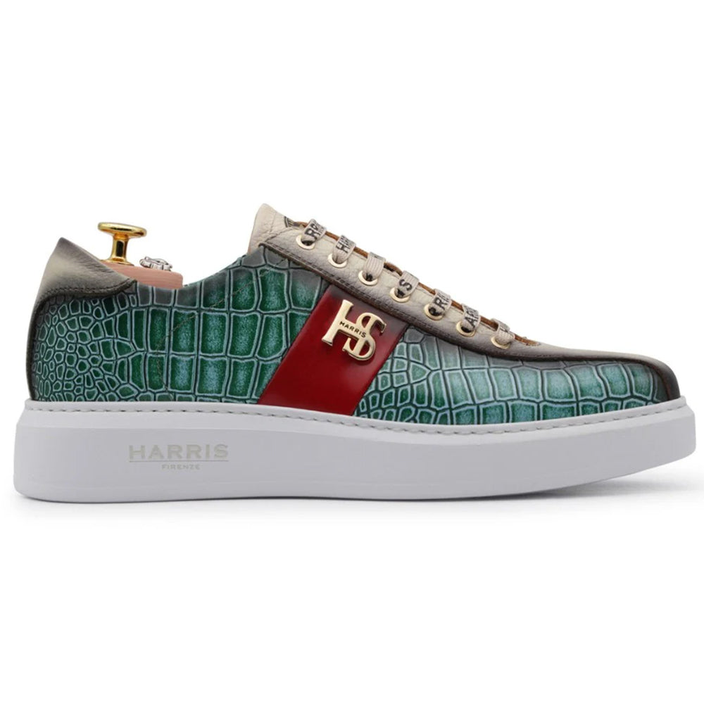 Harris Firenze 1913 Printed Leather Sneakers Green