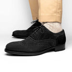 Caporicci 921 Suede Wingtip Oxfords Black