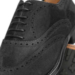 Caporicci 921 Suede Wingtip Oxfords Black