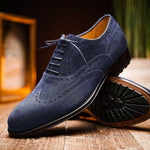 Caporicci 921 Suede Wingtip Oxfords Blue