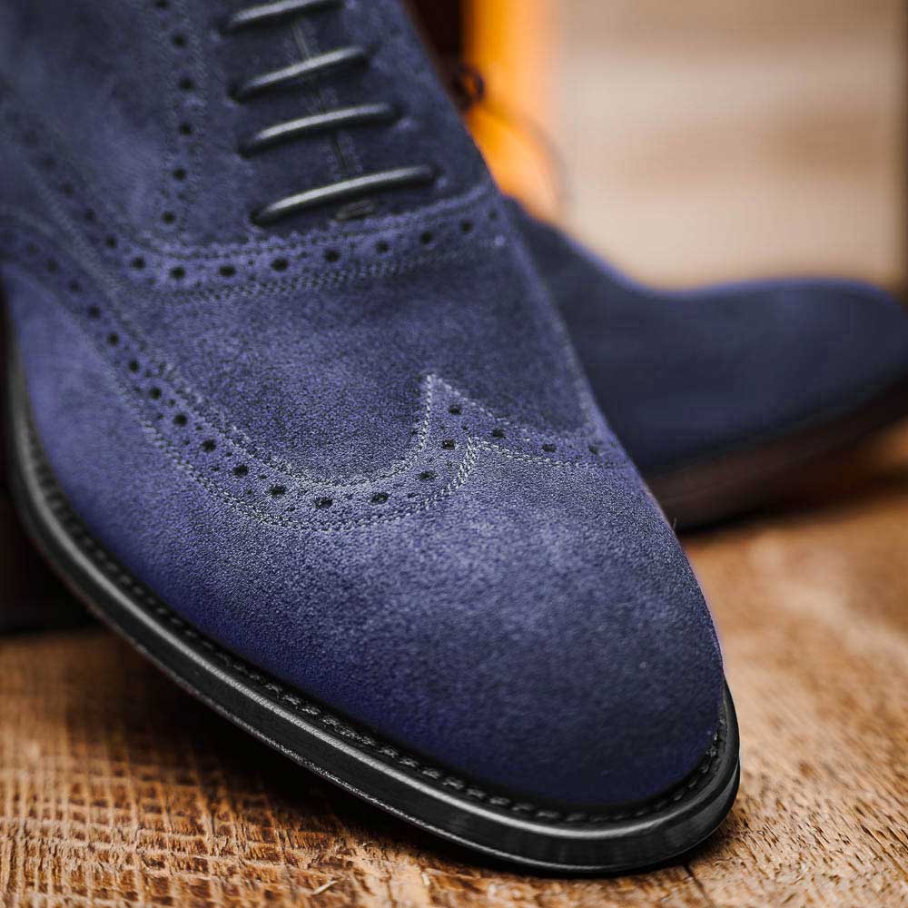 Caporicci 921 Suede Wingtip Oxfords Blue