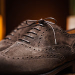 Caporicci 921 Suede Wingtip Oxfords Dark Brown