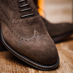 Caporicci 921 Suede Wingtip Oxfords Dark Brown