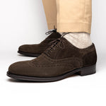 Caporicci 921 Suede Wingtip Oxfords Dark Brown
