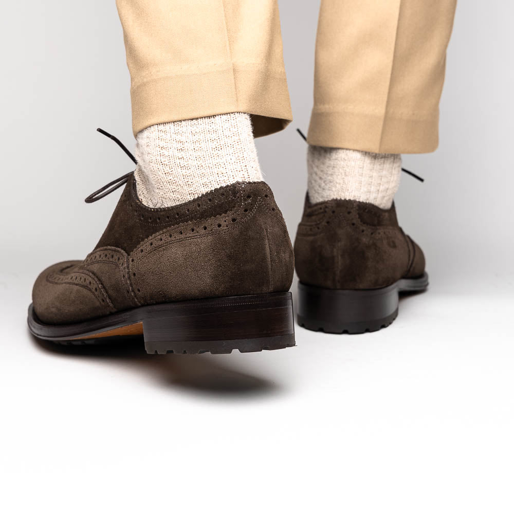 Caporicci 921 Suede Wingtip Oxfords Dark Brown