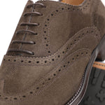 Caporicci 921 Suede Wingtip Oxfords Dark Brown