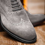 Caporicci 921 Suede Wingtip Oxfords Grey