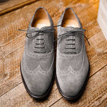 Caporicci 921 Suede Wingtip Oxfords Grey