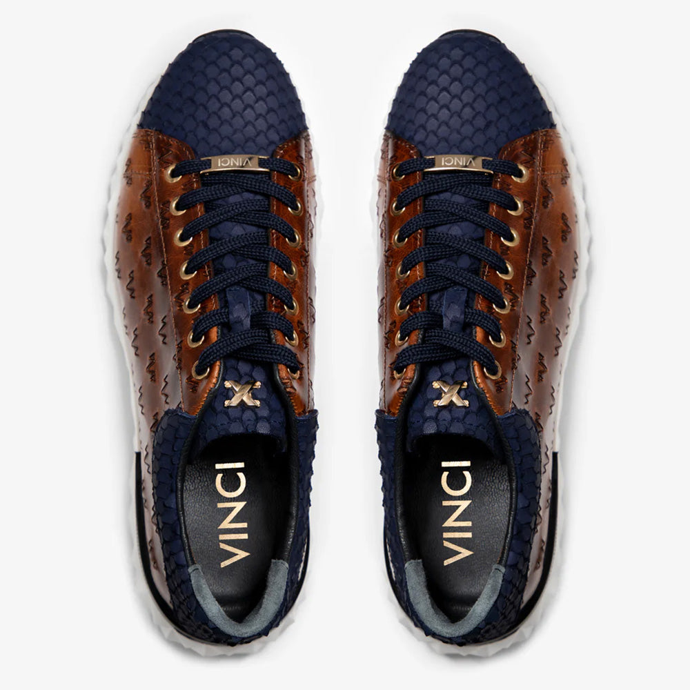 Vinci Leather The Caesars Leather Sneaker Navy / Tan
