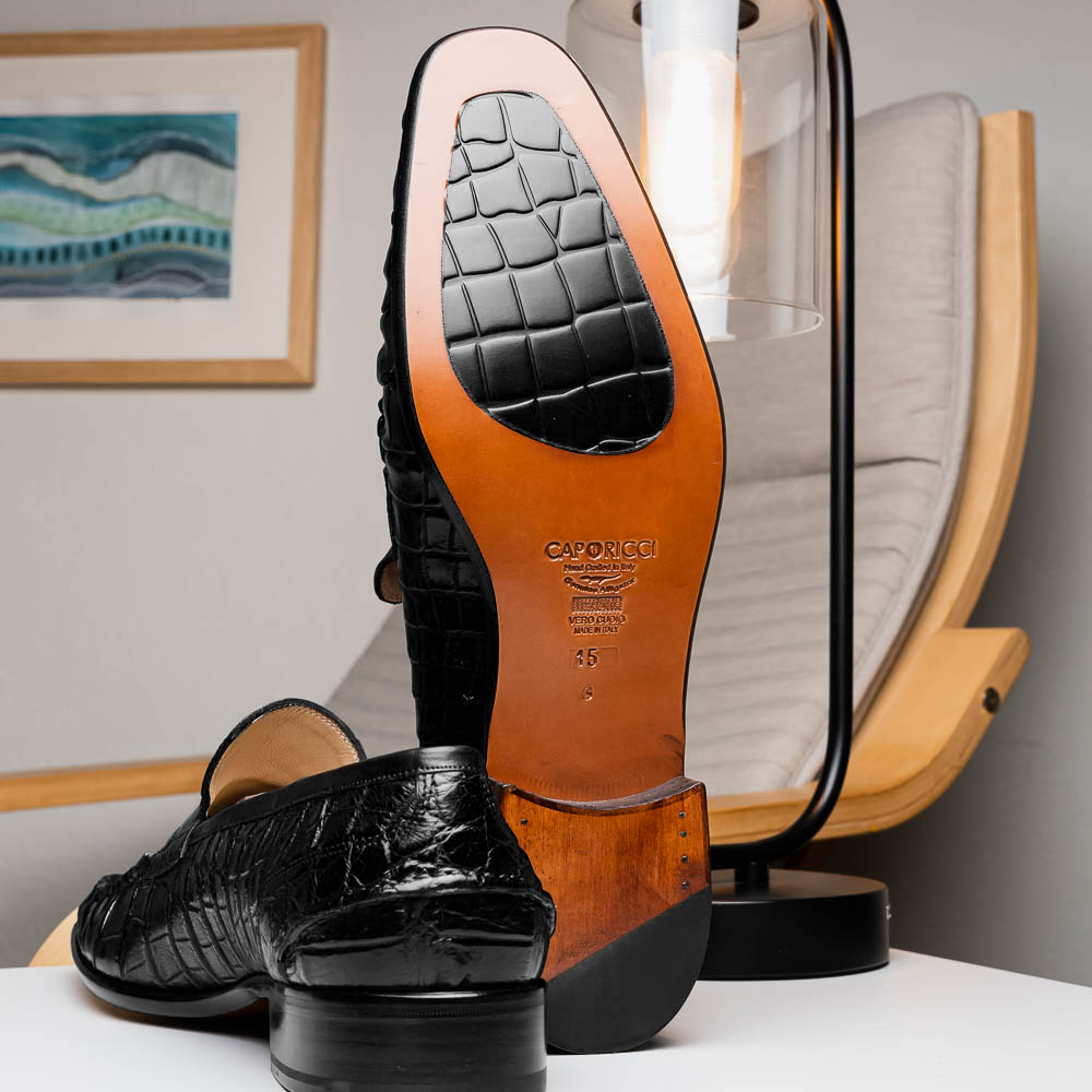 Caporicci 940 Alligator Loafers Black